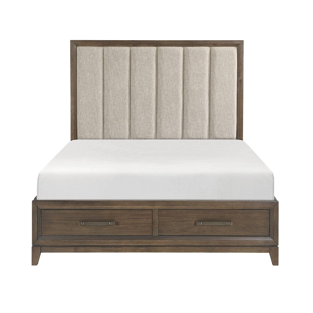 Homelegance  - Cambridge Eastern King Platform Bed W/ Footboard Storage in Flaxen - 1422KN-1EKx  view 1