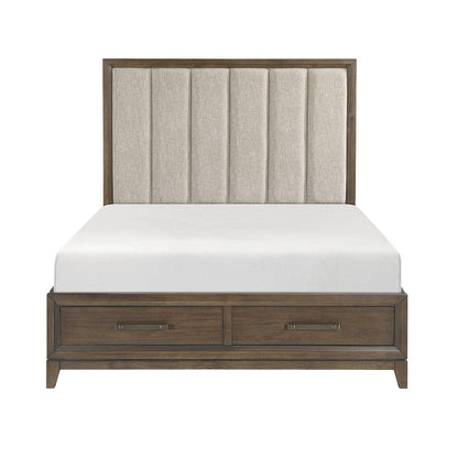 Homelegance  - Cambridge Queen Platform Bed W/ Footboard Storage in Flaxen - 1422N-1x  view 1