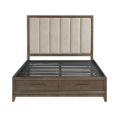 Homelegance  - Cambridge Queen Platform Bed W/ Footboard Storage in Flaxen - 1422N-1x  view 2