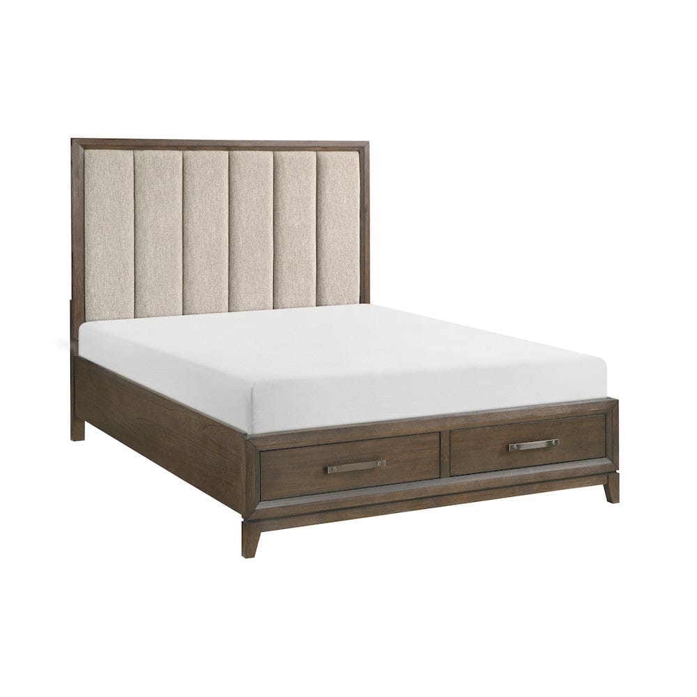 Homelegance  - Cambridge Queen Platform Bed W/ Footboard Storage in Flaxen - 1422N-1x  view 3