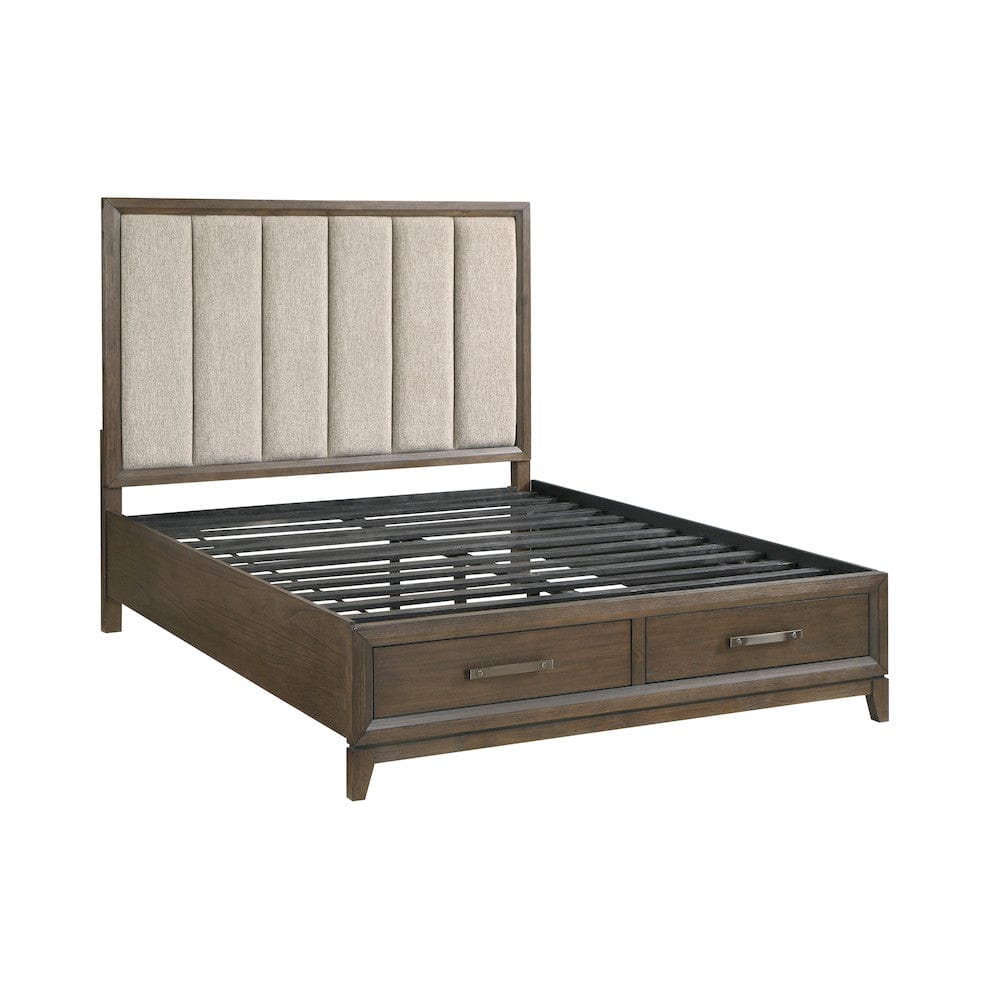 Homelegance  - Cambridge Queen Platform Bed W/ Footboard Storage in Flaxen - 1422N-1x  view 4