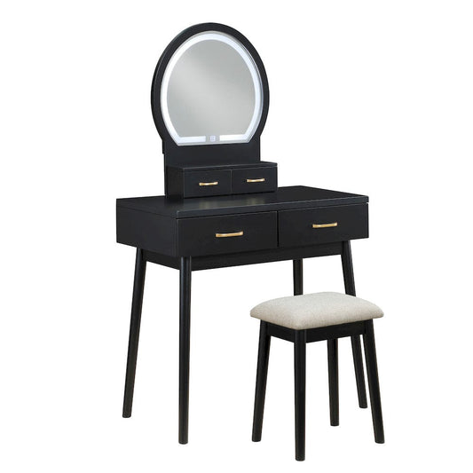 Homelegance  - Camilla Dressing Table W/ Mirror in Black - 4565BK  view 1
