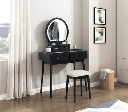 Homelegance  - Camilla Dressing Table W/ Mirror in Black - 4565BK  view 2