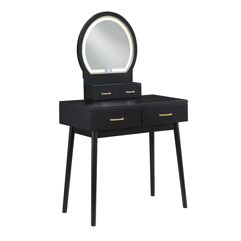 Homelegance  - Camilla Dressing Table W/ Mirror in Black - 4565BK  view 7