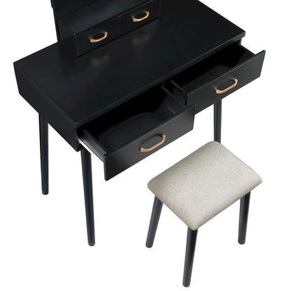 Homelegance  - Camilla Dressing Table W/ Mirror in Black - 4565BK  view 10