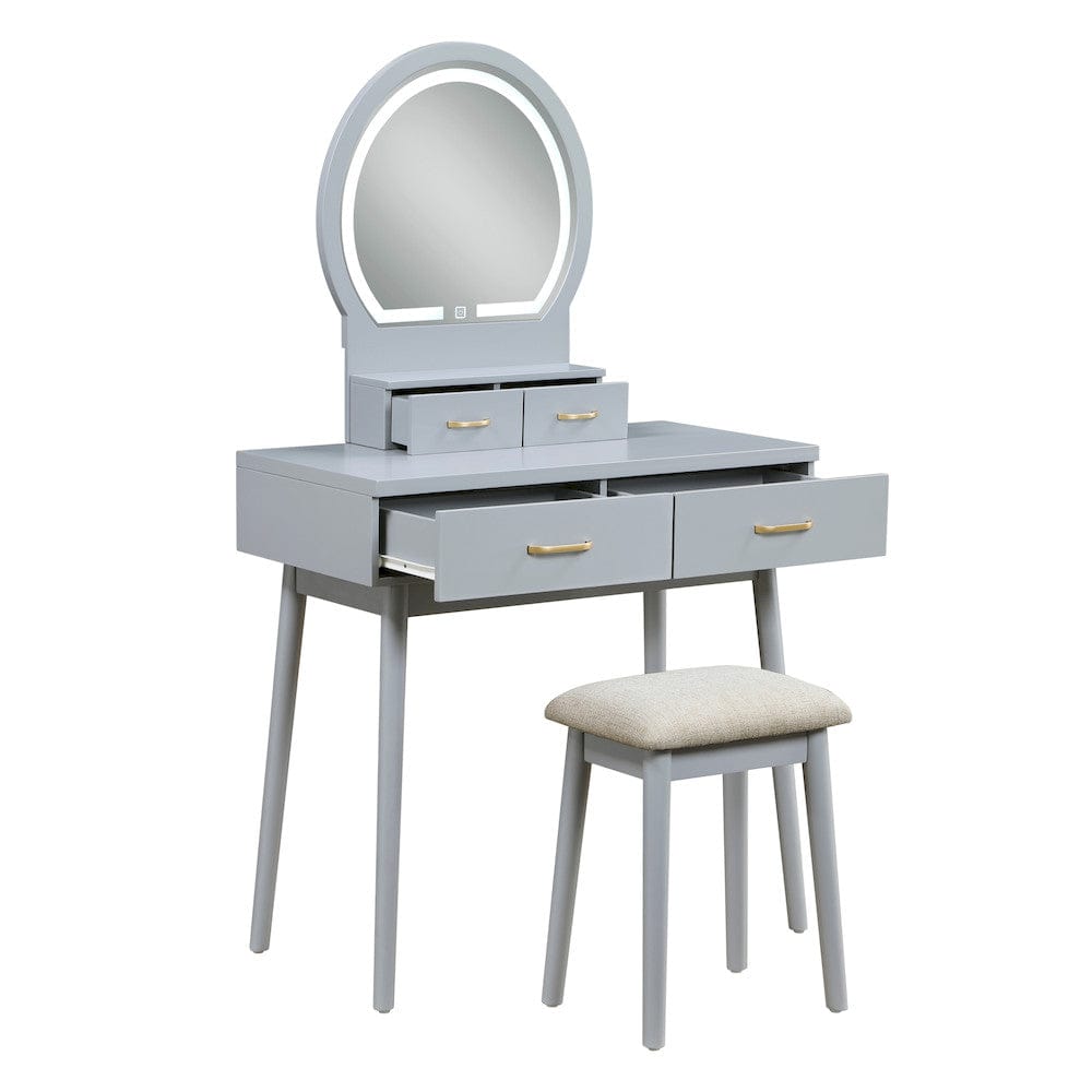 Homelegance  - Camilla Dressing Table W/ Mirror in Gray - 4565GY  view 5