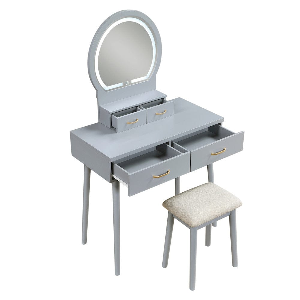 Homelegance  - Camilla Dressing Table W/ Mirror in Gray - 4565GY  view 6