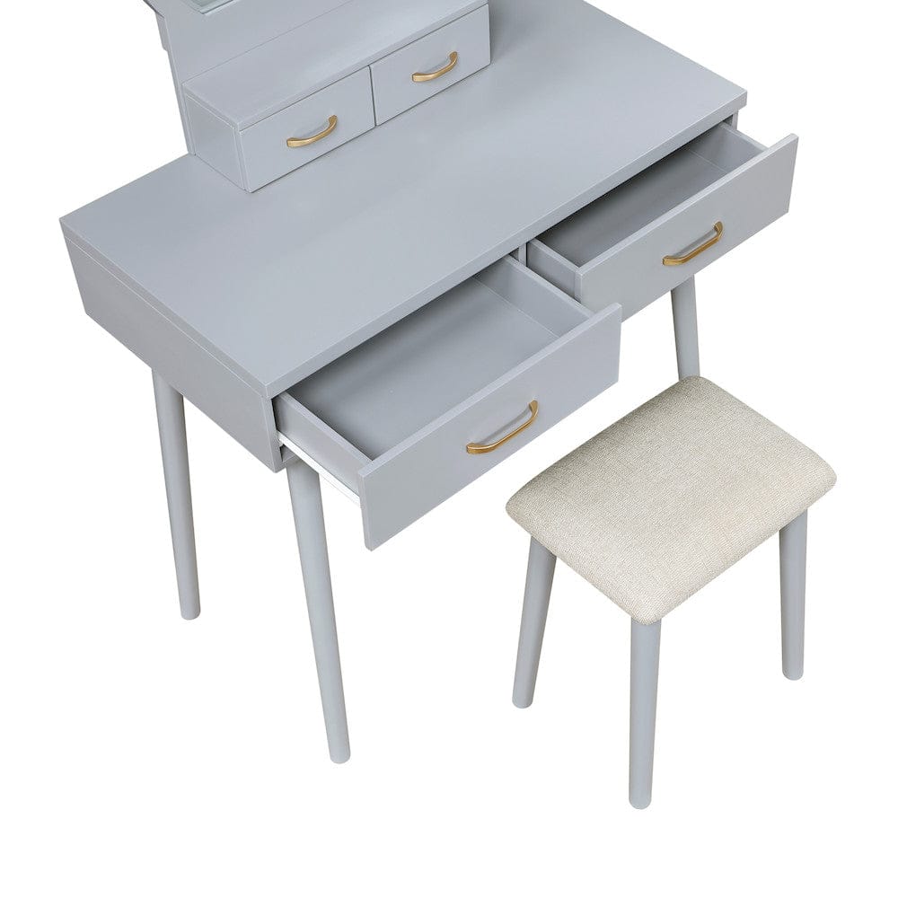 Homelegance  - Camilla Dressing Table W/ Mirror in Gray - 4565GY  view 9