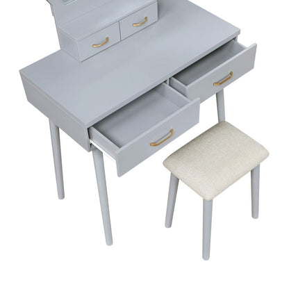 Homelegance  - Camilla Dressing Table W/ Mirror in Gray - 4565GY  view 9
