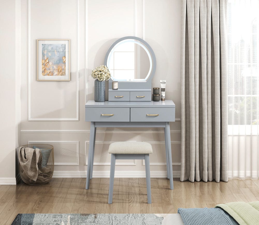 Homelegance  - Camilla Dressing Table W/ Mirror in Gray - 4565GY  view 10