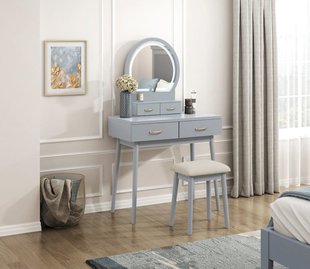 Homelegance  - Camilla Dressing Table W/ Mirror in Gray - 4565GY  view 11
