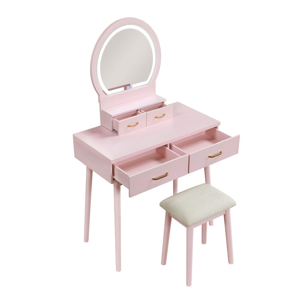 Homelegance  - Camilla Dressing Table W/ Mirror in Pink - 4565PK  view 2