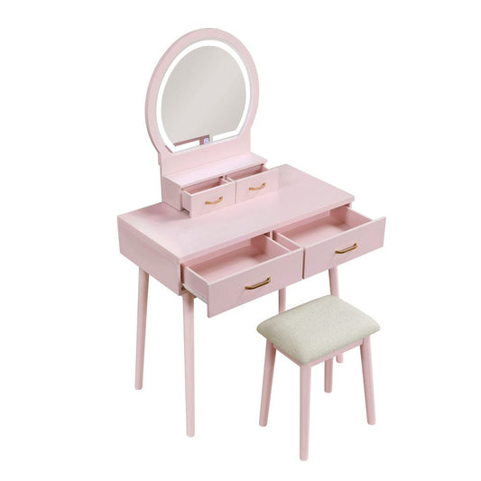 Homelegance  - Camilla Dressing Table W/ Mirror in Pink - 4565PK  view 2