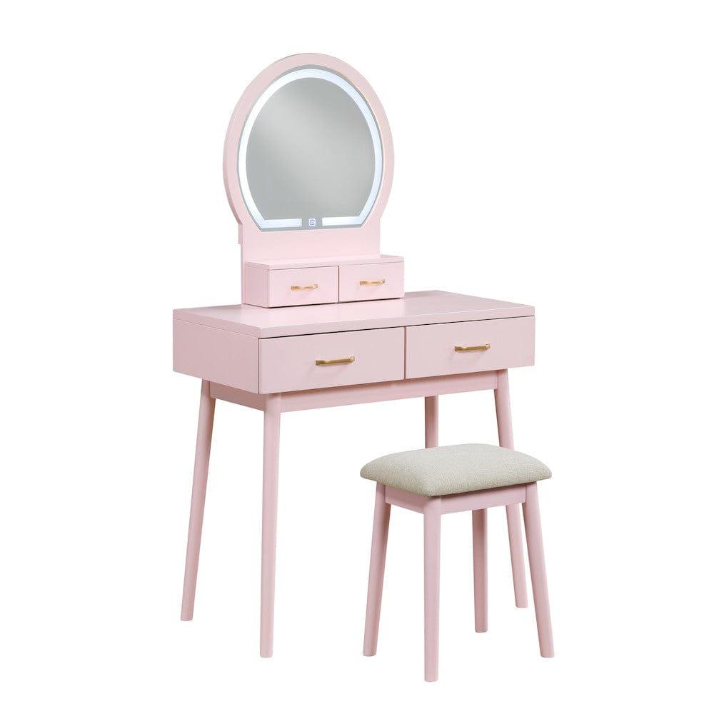 Homelegance  - Camilla Dressing Table W/ Mirror in Pink - 4565PK  view 4