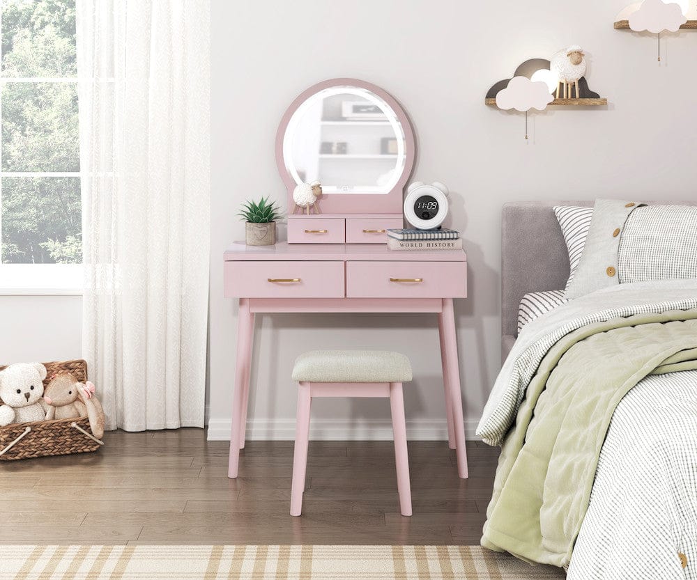 Homelegance  - Camilla Dressing Table W/ Mirror in Pink - 4565PK  view 8