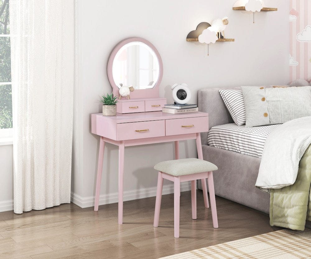 Homelegance  - Camilla Dressing Table W/ Mirror in Pink - 4565PK  view 9