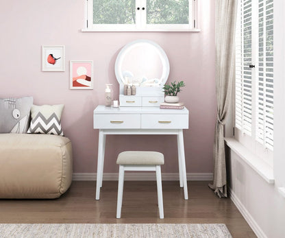 Homelegance  - Camilla Dressing Table W/ Mirror in White - 4565WH  view 2