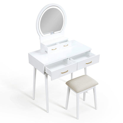 Homelegance  - Camilla Dressing Table W/ Mirror in White - 4565WH  view 7