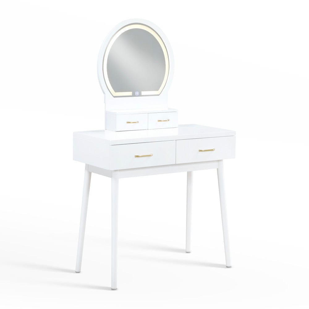Homelegance  - Camilla Dressing Table W/ Mirror in White - 4565WH  view 8