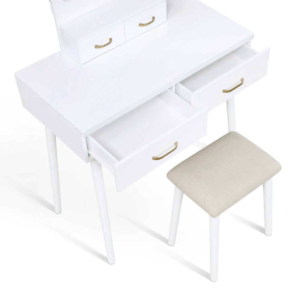 Homelegance  - Camilla Dressing Table W/ Mirror in White - 4565WH  view 11