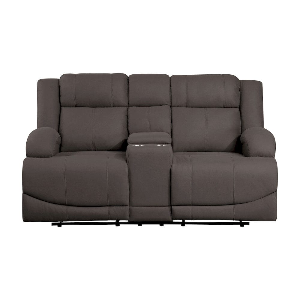Homelegance  - Camryn Double Reclining Love Seat W/ Center Console in Chocolate - 9207CHC-2  view 1