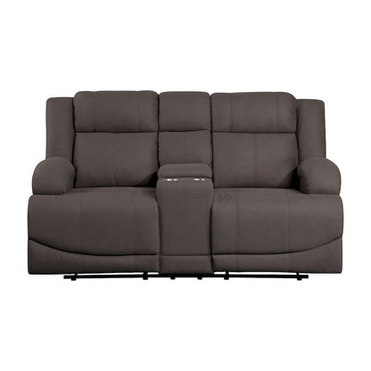 Homelegance  - Camryn Double Reclining Love Seat W/ Center Console in Chocolate - 9207CHC-2  view 1
