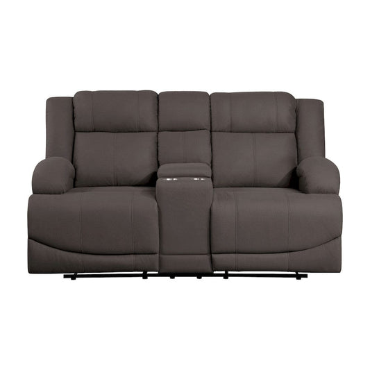 Homelegance  - Camryn Double Reclining Love Seat W/ Center Console in Chocolate - 9207CHC-2  view 1