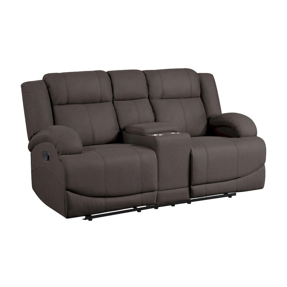 Homelegance  - Camryn Double Reclining Love Seat W/ Center Console in Chocolate - 9207CHC-2  view 2