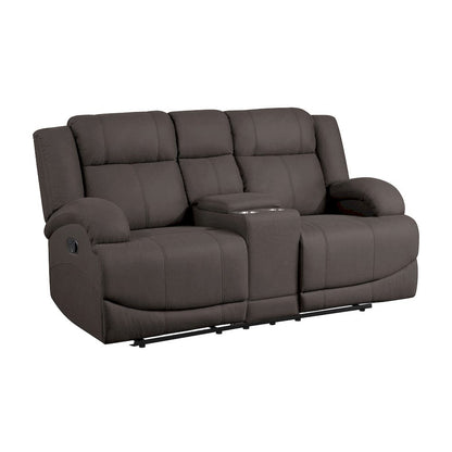 Homelegance  - Camryn Double Reclining Love Seat W/ Center Console in Chocolate - 9207CHC-2  view 2