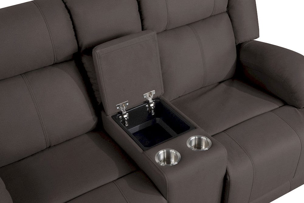 Homelegance  - Camryn Double Reclining Love Seat W/ Center Console in Chocolate - 9207CHC-2  view 10