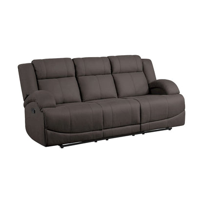 Homelegance  - Camryn Double Reclining Sofa in Chocolate - 9207CHC-3  view 3