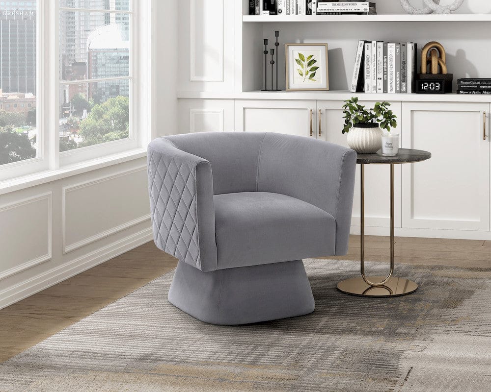 Homelegance  - Candace Swivel Chair in Gray - 1022GY-1  view 6