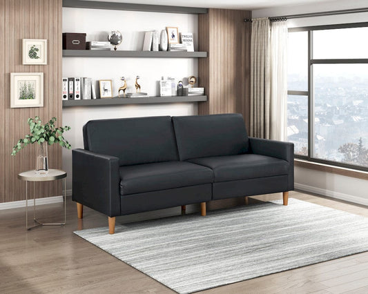 Homelegance  - Carlton Convertible Sofa Bed in Black - 9730BLK-3CL  view 2