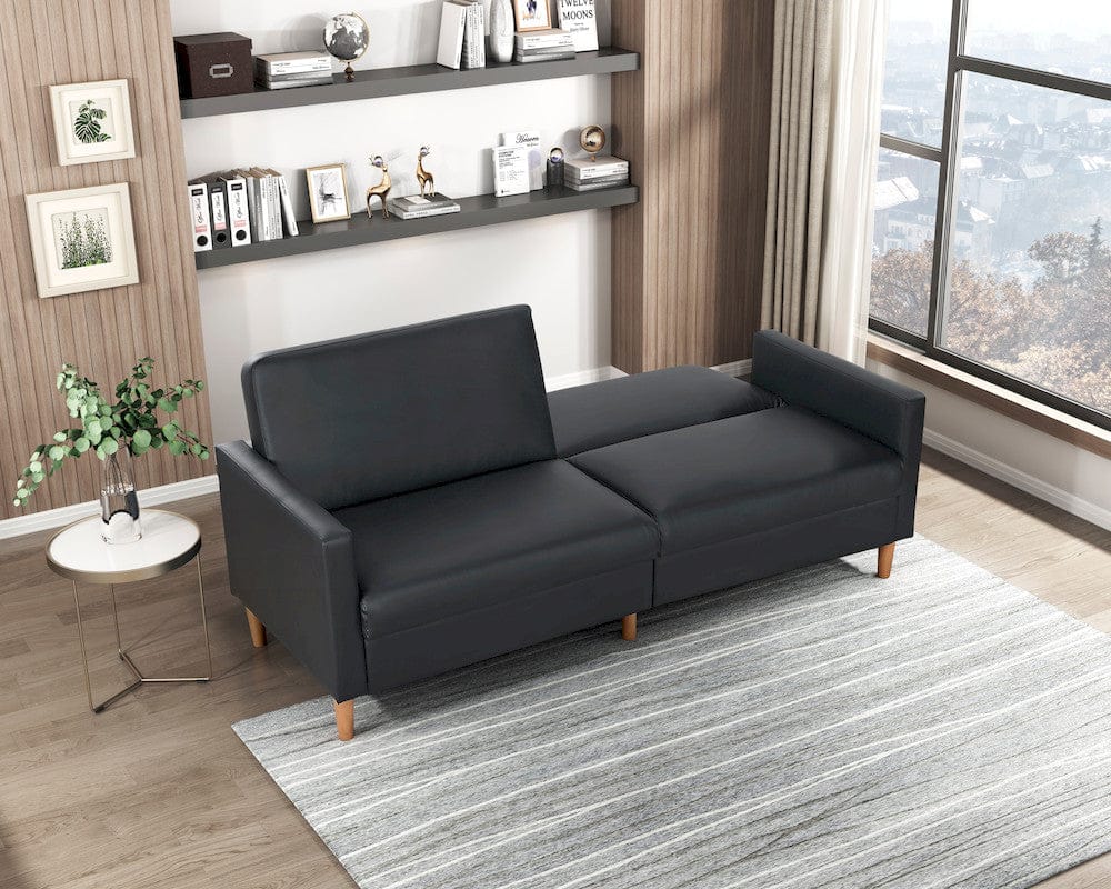Homelegance  - Carlton Convertible Sofa Bed in Black - 9730BLK-3CL  view 3