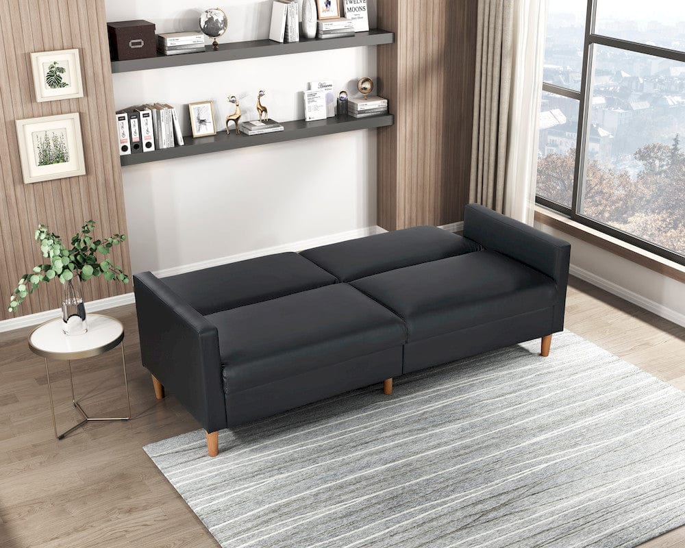 Homelegance  - Carlton Convertible Sofa Bed in Black - 9730BLK-3CL  view 4
