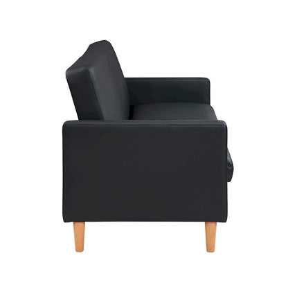 Homelegance  - Carlton Convertible Sofa Bed in Black - 9730BLK-3CL  view 9