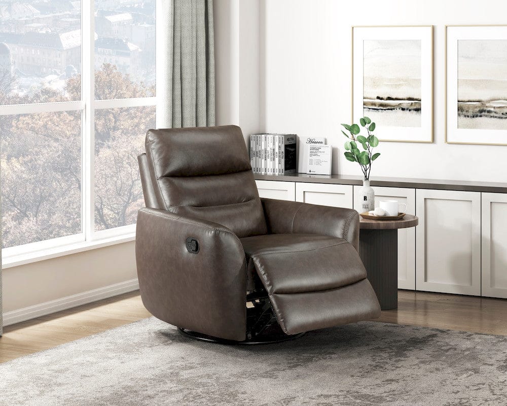 Homelegance  - Cassian Swivel Glider Reclining Chair in Dark brown - 8488DB-1  view 11
