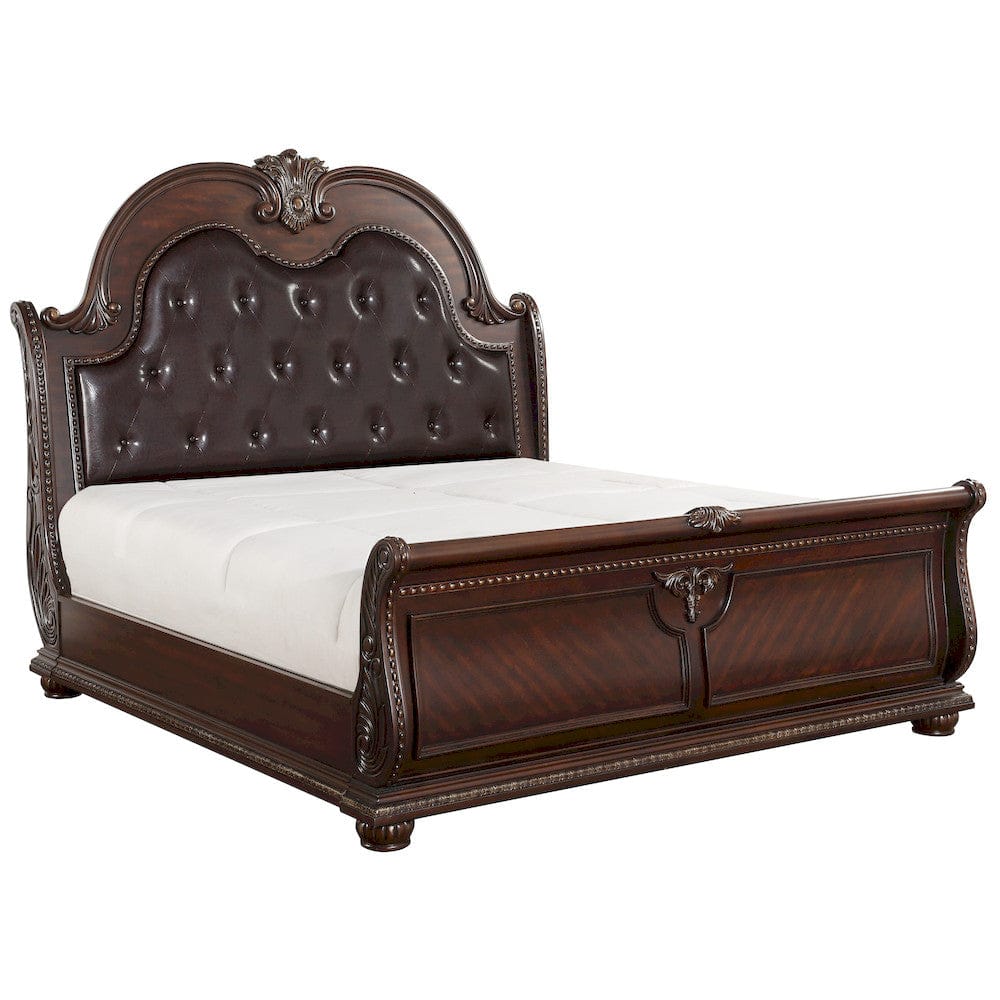 Homelegance  - Cavalier Queen Sleigh Bed in Brown - 1757-1x  view 2