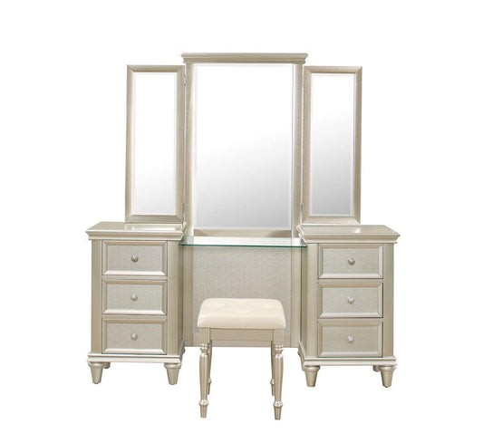 Homelegance  - Celandine Vanity Stool in Off-White - 1928-14  view 2