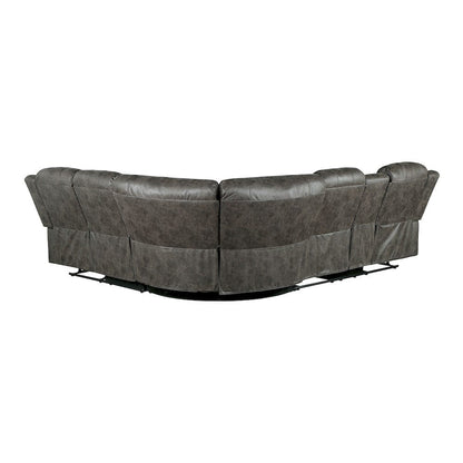 Homelegance  - Centeroak 3-Piece Reclining Sectional W/ Left Console in Brownish gray - 9479BRGxSC  view 5