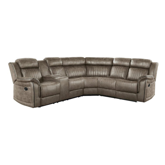 Homelegance  - Centeroak 3-Piece Reclining Sectional W/ Left Console in Sandy Brown - 9479SDBxSC  view 1