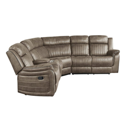 Homelegance  - Centeroak 3-Piece Reclining Sectional W/ Left Console in Sandy Brown - 9479SDBxSC  view 3