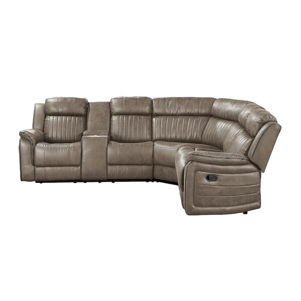 Homelegance  - Centeroak 3-Piece Reclining Sectional W/ Left Console in Sandy Brown - 9479SDBxSC  view 4
