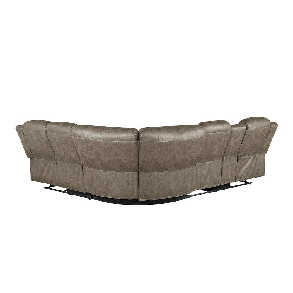 Homelegance  - Centeroak 3-Piece Reclining Sectional W/ Left Console in Sandy Brown - 9479SDBxSC  view 5