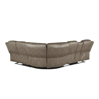 Homelegance  - Centeroak 3-Piece Reclining Sectional W/ Left Console in Sandy Brown - 9479SDBxSC  view 5
