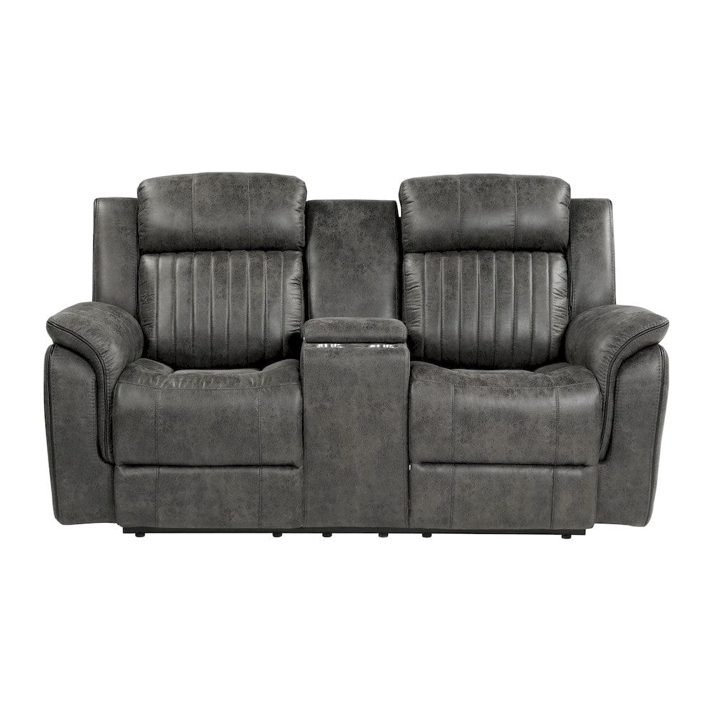 Homelegance  - Centeroak Double Reclining Love Seat W/ Center Console in Brownish gray - 9479BRG-2  view 1