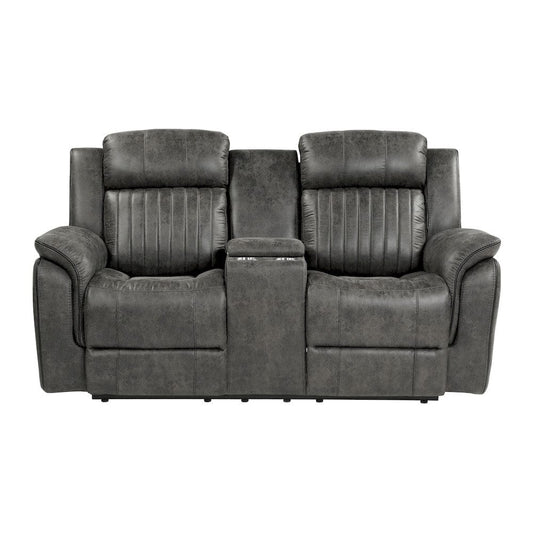 Homelegance  - Centeroak Double Reclining Love Seat W/ Center Console in Brownish gray - 9479BRG-2  view 1