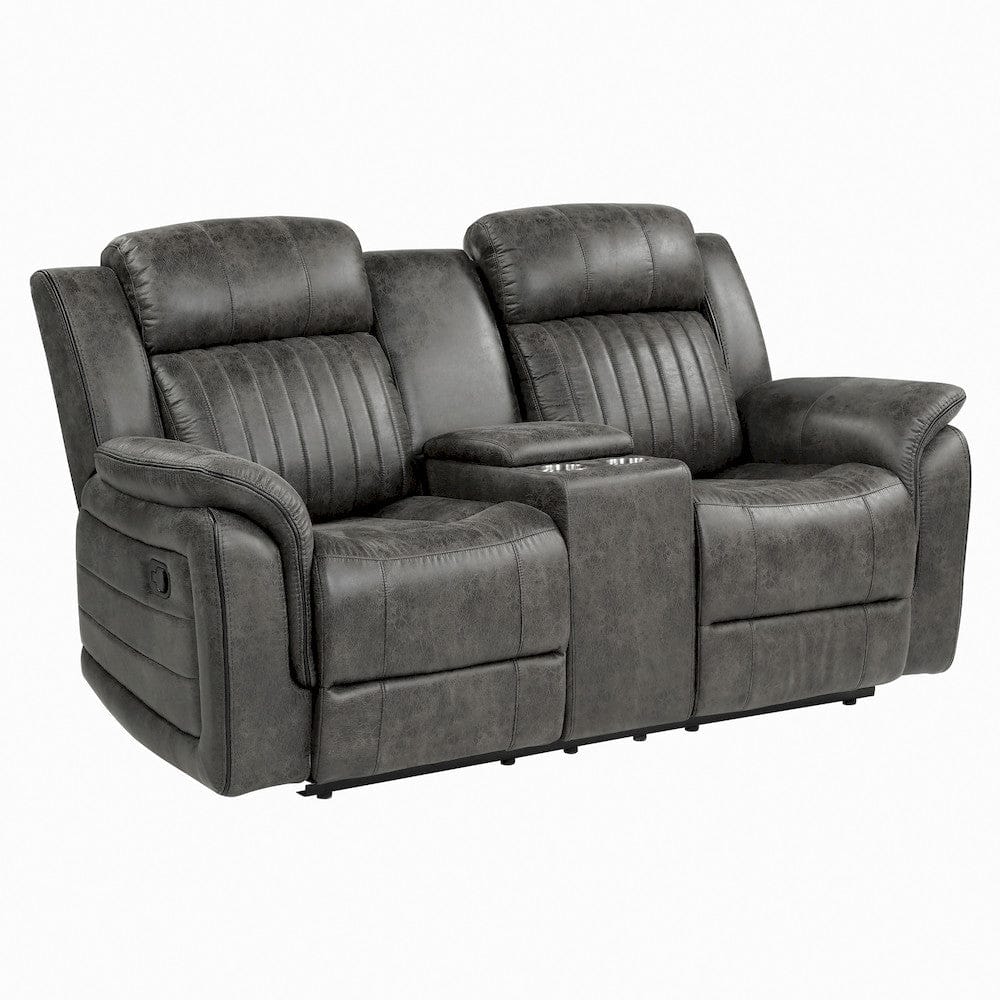 Homelegance  - Centeroak Double Reclining Love Seat W/ Center Console in Brownish gray - 9479BRG-2  view 3