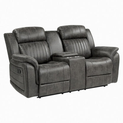 Homelegance  - Centeroak Double Reclining Love Seat W/ Center Console in Brownish gray - 9479BRG-2  view 3