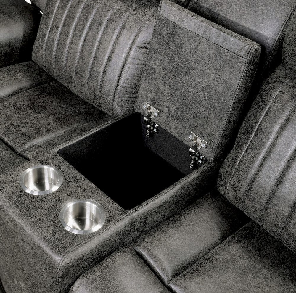 Homelegance  - Centeroak Double Reclining Love Seat W/ Center Console in Brownish gray - 9479BRG-2  view 9